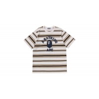 BAPE College Stripe Tee White