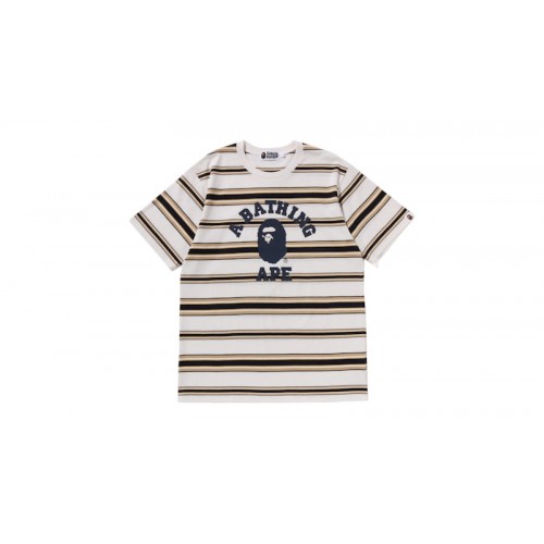 BAPE College Stripe Tee White