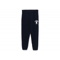 BAPE College Wide Fit Sweat Pants Navy