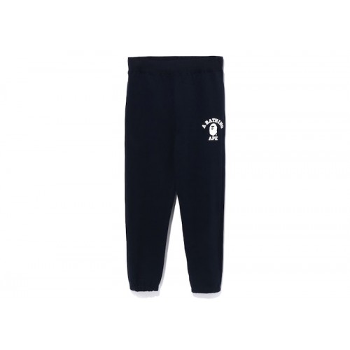 BAPE College Wide Fit Sweat Pants Navy
