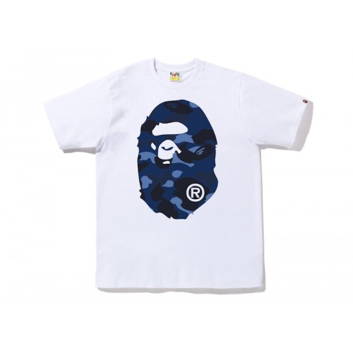 BAPE Color Camo Big Ape Head Tee White Blue