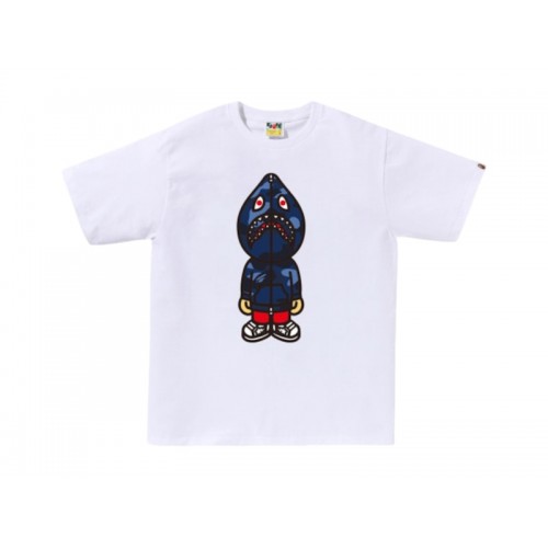 BAPE Color Camo Classic Milo Shark Tee White/Navy