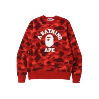BAPE Color Camo College Crewneck (SS22) Red