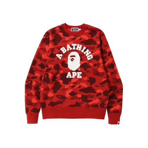 BAPE Color Camo College Crewneck (SS22) Red