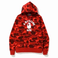BAPE Color Camo College Pullover Hoodie Red/Burgundy