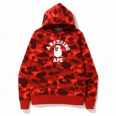 BAPE Color Camo College Pullover Hoodie Red/Burgundy