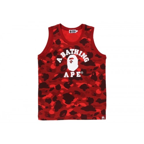 BAPE Color Camo College Tank Top Red