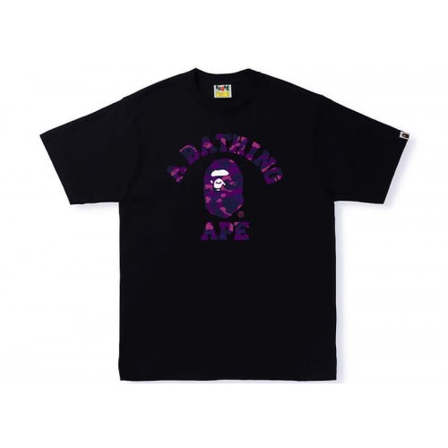 BAPE Color Camo College Tee Black Red