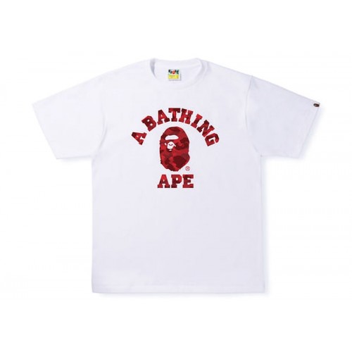 BAPE Color Camo College Tee White/Red