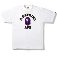 BAPE Color Camo College Tee White/Purple