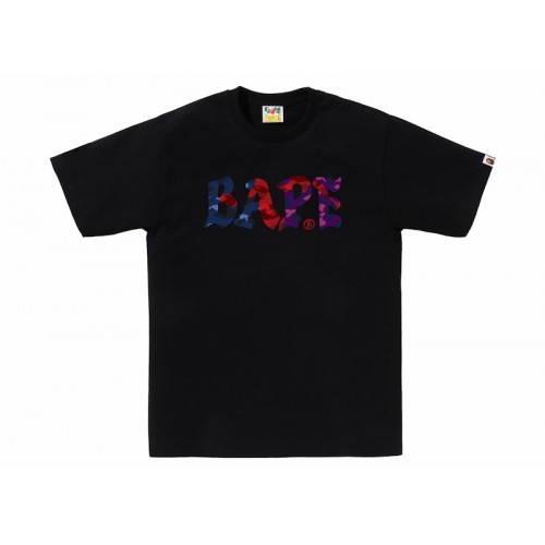 BAPE Color Camo Crazy Bape Logo Tee Black