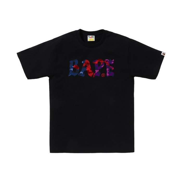 BAPE Color Camo Crazy Bape Logo Tee Black