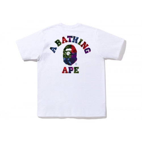 BAPE Color Camo Crazy College ATS Tee White BAPE Color Camo Crazy College ATS Tee White