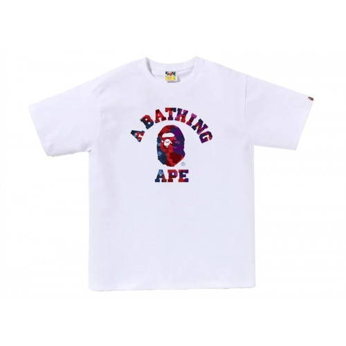 BAPE Color Camo Crazy College Tee White