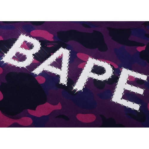 BAPE Color Camo Crystal Stone Relaxed Fit Crewneck Sweatshirt (SS22) Purple BAPE Color Camo Crystal Stone Relaxed Fit Crewneck Sweatshirt (SS22) Purple