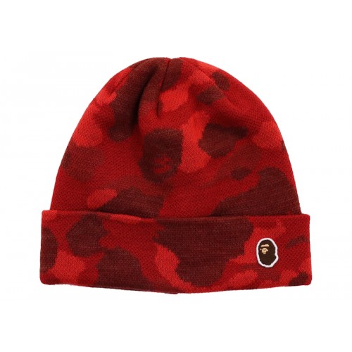 BAPE Color Camo Knit Cap Red