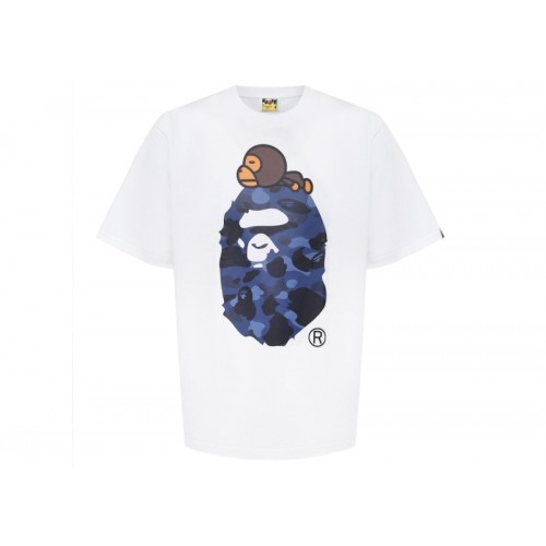 BAPE Color Camo Milo On Big Ape Relaxed Tee White/Blue