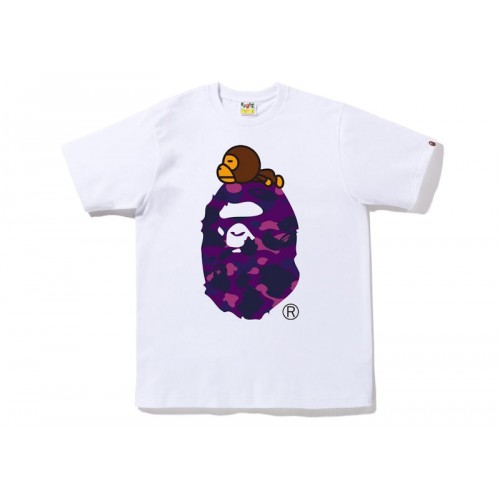 BAPE Color Camo Milo On Big Ape Tee (FW22) White Purple