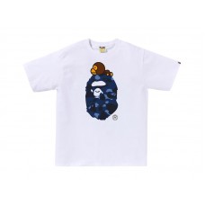 BAPE Color Camo Milo On Big Ape Tee White/Navy