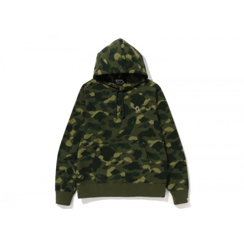 BAPE Color Camo One Point Ape Head Pullover Hoodie Green