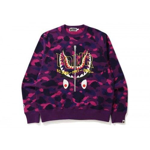 BAPE Color Camo PONR Shark Crewneck Purple