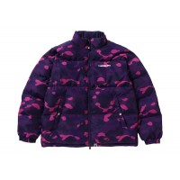 BAPE Color Camo Reversible Down Jacket Purple