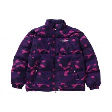 BAPE Color Camo Reversible Down Jacket Purple