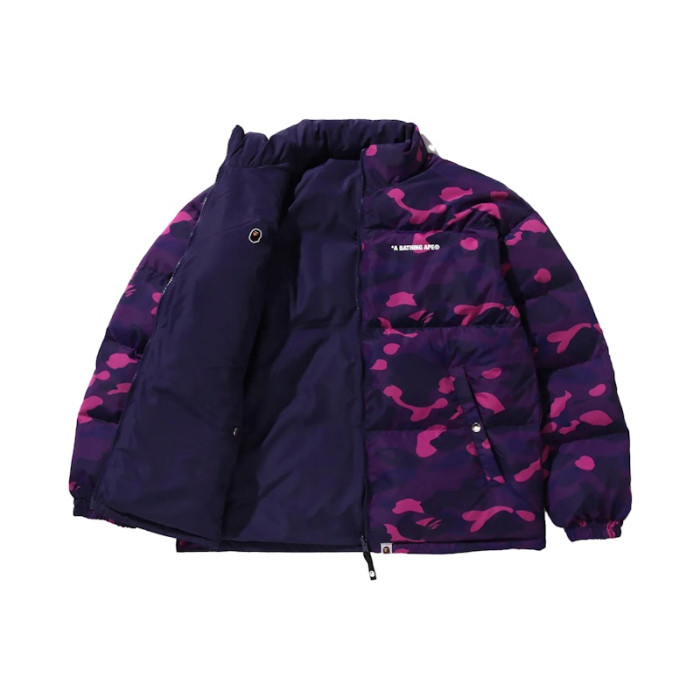 BAPE Color Camo Reversible Down Jacket Purple