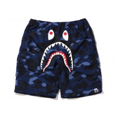 BAPE Color Camo Shark Beach Shorts (SS22) Navy