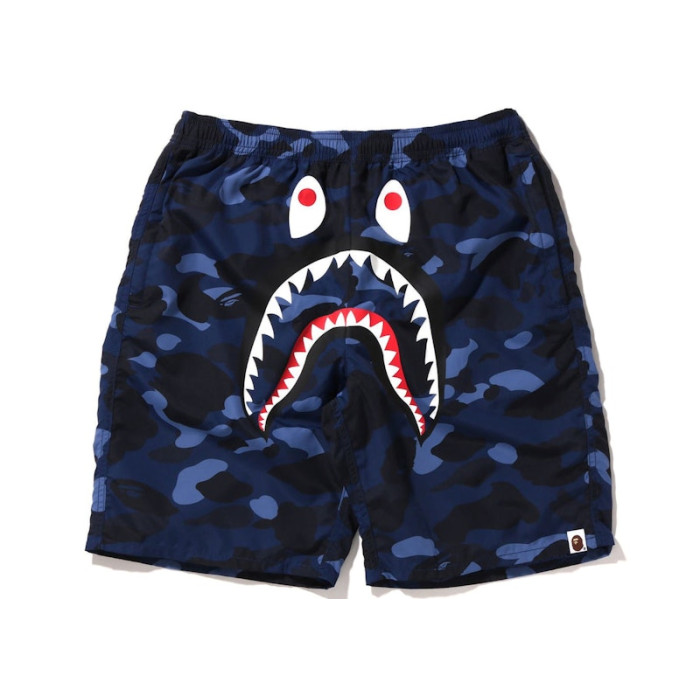 BAPE Color Camo Shark Beach Shorts (SS22) Navy