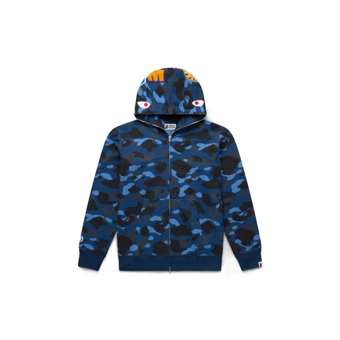 Худи BAPE Color Camo Shark Full Zip Hoodie Blue