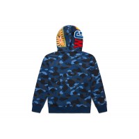 BAPE Color Camo Shark Full Zip  Hoodie Blue