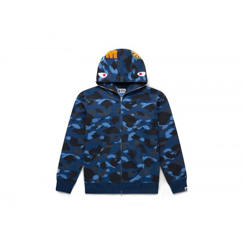 BAPE Color Camo Shark Full Zip  Hoodie Blue