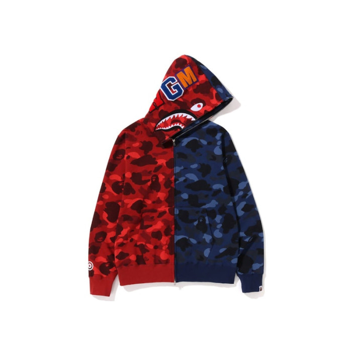 BAPE Color Camo Shark Full Zip Hoodie (FW22) Green Purple