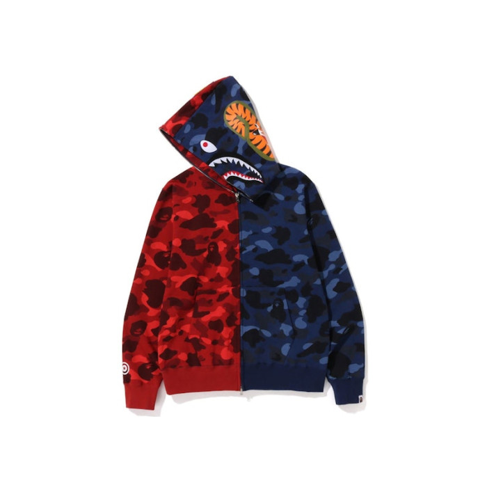 BAPE Color Camo Shark Full Zip Hoodie (FW22) Green Purple