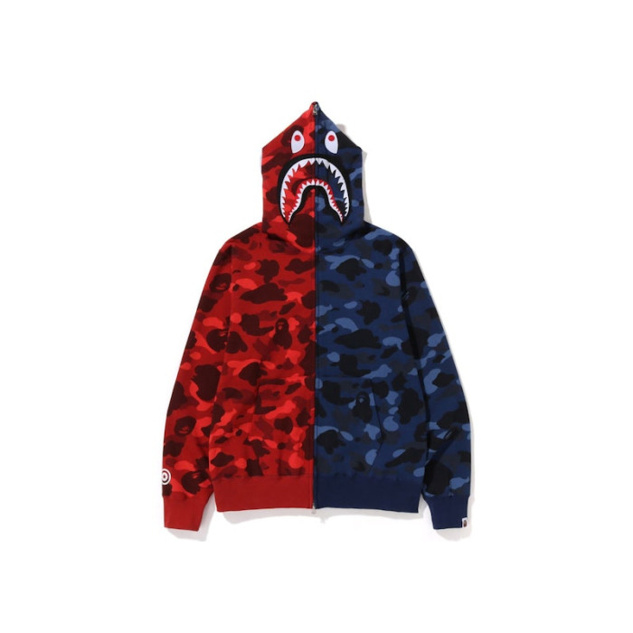 BAPE Color Camo Shark Full Zip Hoodie (FW22) Green Purple