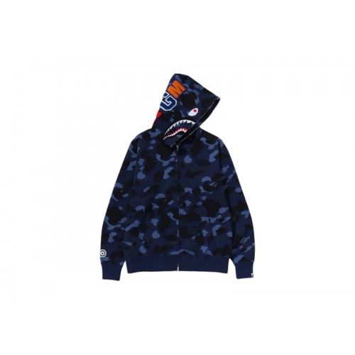 BAPE Color Camo Shark Full Zip Hoodie (FW24) Navy