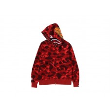 BAPE Color Camo Shark Full Zip Hoodie (FW24) Red