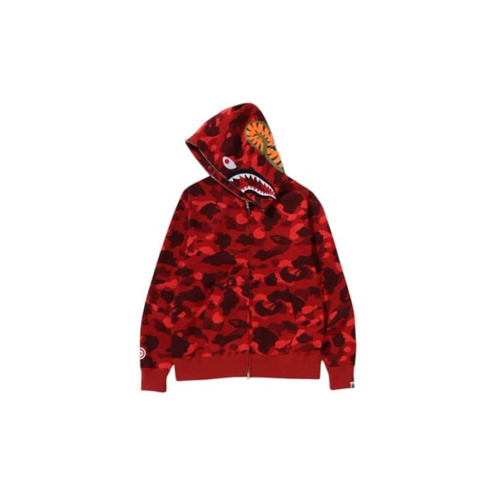 BAPE Color Camo Shark Full Zip Hoodie (FW24) Red BAPE Color Camo Shark Full Zip Hoodie (FW24) Red