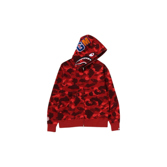 BAPE Color Camo Shark Full Zip Hoodie (FW24) Red