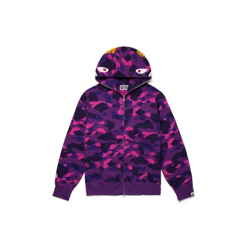 BAPE Color Camo Shark Full Zip Hoodie Purple BAPE Color Camo Shark Full Zip Hoodie Purple