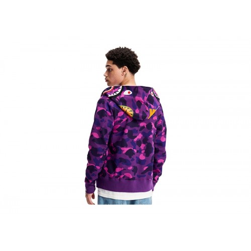 BAPE Color Camo Shark Full Zip Hoodie Purple BAPE Color Camo Shark Full Zip Hoodie Purple