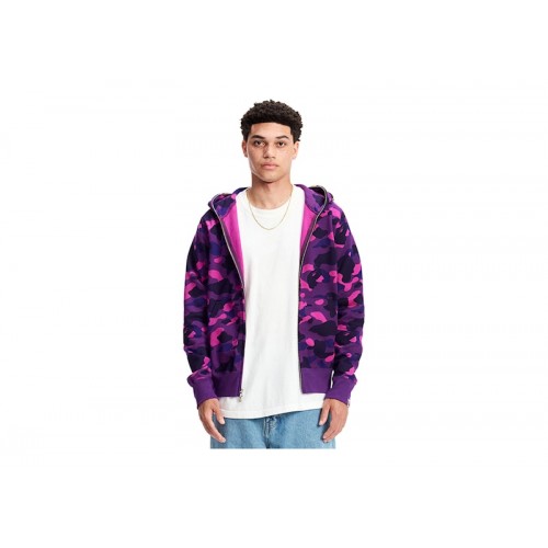 BAPE Color Camo Shark Full Zip Hoodie Purple BAPE Color Camo Shark Full Zip Hoodie Purple