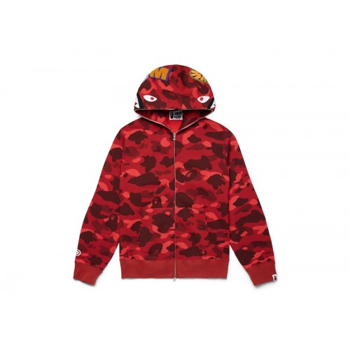 BAPE Color Camo Shark Full Zip Hoodie Red BAPE Color Camo Shark Full Zip Hoodie Red