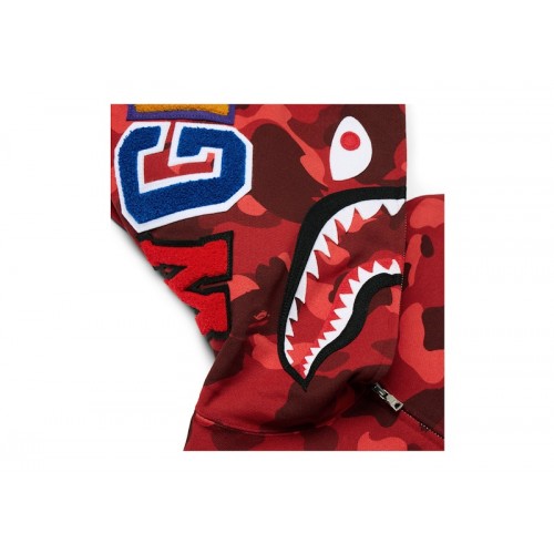 BAPE Color Camo Shark Full Zip Hoodie Red BAPE Color Camo Shark Full Zip Hoodie Red