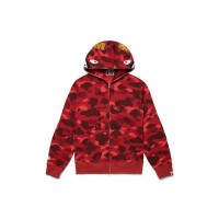 BAPE Color Camo Shark Full Zip  Hoodie Red