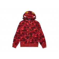 BAPE Color Camo Shark Full Zip  Hoodie Red