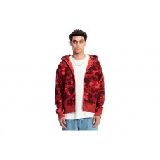BAPE Color Camo Shark Full Zip  Hoodie Red