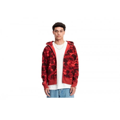 BAPE Color Camo Shark Full Zip Hoodie Red BAPE Color Camo Shark Full Zip Hoodie Red