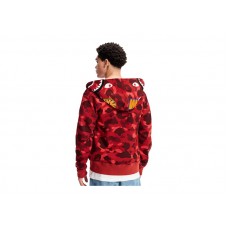 BAPE Color Camo Shark Full Zip  Hoodie Red